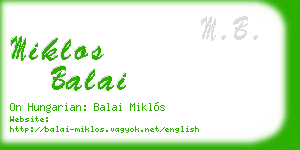 miklos balai business card