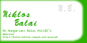 miklos balai business card